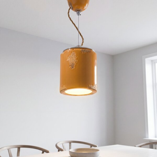 Lampe à suspendre céramique E27 Ø 12,5 cm rond H : max. 114 cm