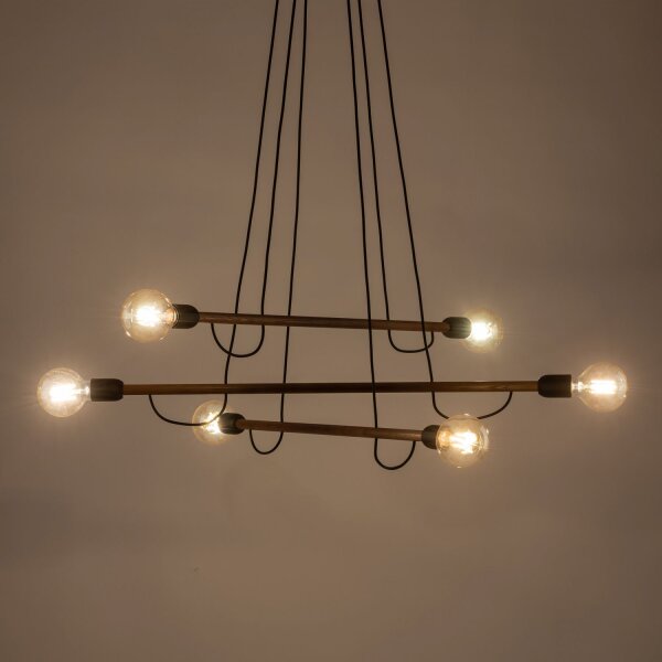 Lampe à suspendre réglable L : 93 cm H : max. 160 cm pour 6x E27