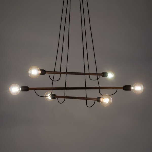 Lampe à suspendre réglable L : 93 cm H : max. 160 cm pour 6x E27