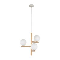 Lampe à suspendre bois métal verre L : 33...