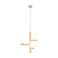 Lampe à suspendre bois métal verre L : 33...