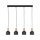 Suspension métal bois E27 noir bois 4 flammes