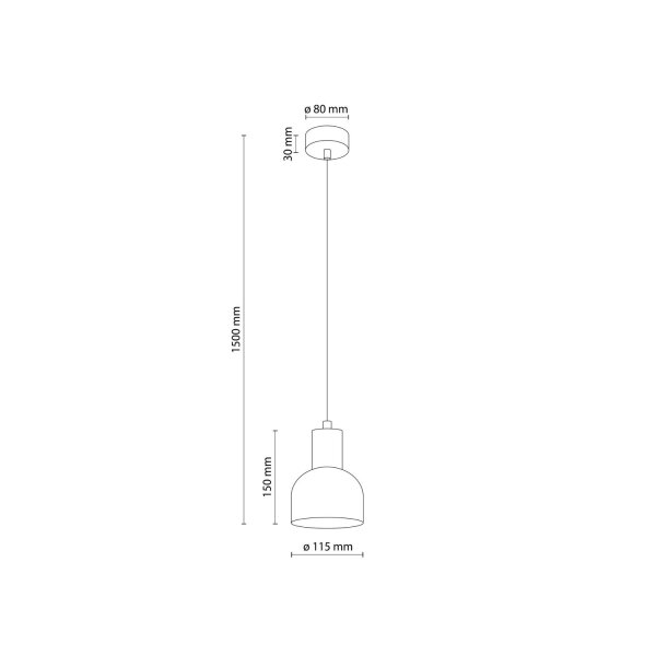 Suspension métal bois Ø 11,5 cm petit E27 Scandinave
