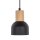 Suspension métal bois Ø 11,5 cm petit E27 Scandinave