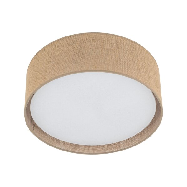 Plafonnier Boho rond Ø 45 cm H : 13 cm plat jute 2x E27