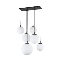 Lampe &agrave; suspendre verre m&eacute;tal L : 77 cm H :...