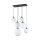 Lampe à suspendre verre métal L : 77 cm H : max. 140 cm 6x E27