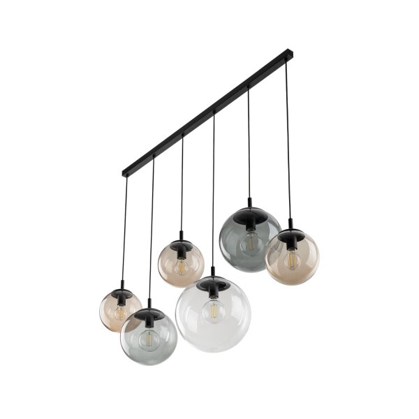 Lampe à suspendre verre fumé 130 cm de long H : max. 1,5 m réglable
