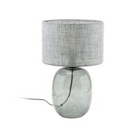Lampe de table Gris Verre fumé Tissu E27 H : 48 cm...