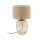 Lampe de table verre fumé tissu brun H : 48 cm Ø 30 cm E27