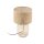 Lampe de table verre fumé tissu brun H : 48 cm Ø 30 cm E27