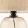 Lampe de table verre fumé tissu brun H : 48 cm Ø 30 cm E27