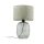 Lampe de table verre fumé tissu E27 H : 48 cm Ø 30 cm Gris Vert