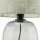 Lampe de table verre fumé tissu E27 H : 48 cm Ø 30 cm Gris Vert
