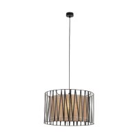 Suspension ronde &Oslash; 50 cm 3x E27 Noir Marron Moderne