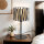Lampe de table E27 hauteur 37 cm Ø 20 cm rond noir marron