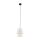 Suspension ronde Ø 20 cm Blanc Noir E27 Tissu Métal