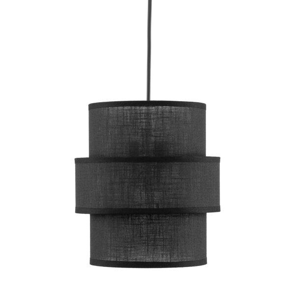 Suspension Noir E27 D : 20 cm ronde Moderne Tissu