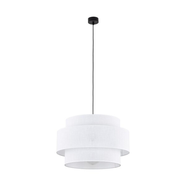 Suspension Blanc Ø 50 cm H : max. 160 cm Tissu Métal E27