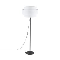 Lampadaire 155 cm Noir Blanc Ø 50 cm Métal...