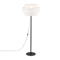 Lampadaire 155 cm Noir Blanc Ø 50 cm Métal...