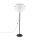 Lampadaire 155 cm Noir Blanc Ø 50 cm Métal Tissu E27