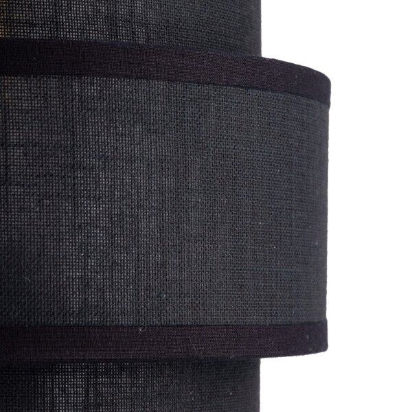 Lampe de table noire 38 cm de haut Tissu Métal E27 GREET