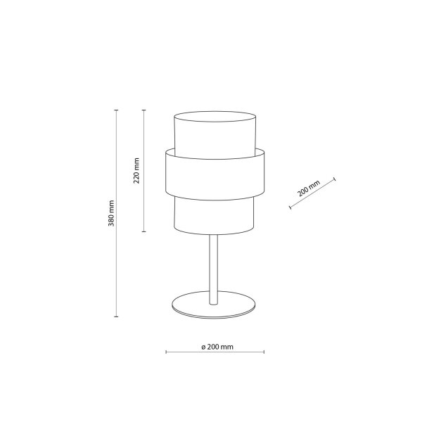 Lampe de table noire 38 cm de haut Tissu Métal E27 GREET