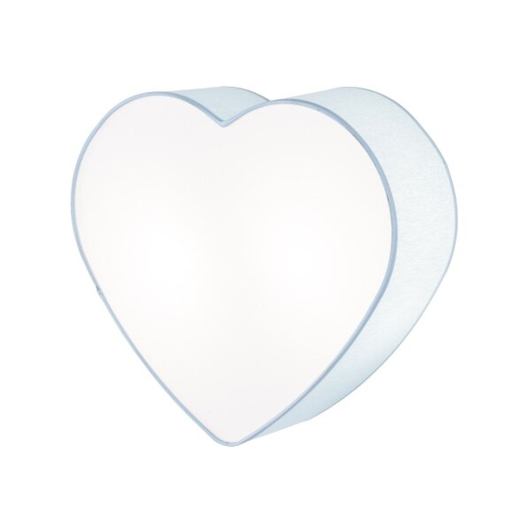 Lampe de plafond chambre denfant bleu clair blanc L : 42 cm cœur 2x E27