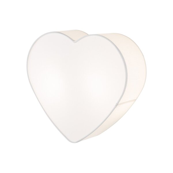 Lampe pour chambre denfant Blanc L : 42 cm Tissu 2x E27 Coeur