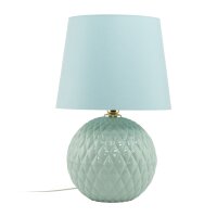 Lampe de table verre tissu 60 cm de haut menthe verte E27...