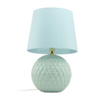 Lampe de table verre tissu 60 cm de haut menthe verte E27...