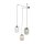 Suspension à 3 flammes H : max. 2,1 m réglable verre fumé