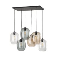 Suspension verre fumé métal L : 70 cm H :...