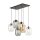 Suspension verre fumé métal L : 70 cm H : max. 1,3 m 6x E27