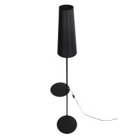 Lampadaire avec tablette Métal Tissu hauteur 170...