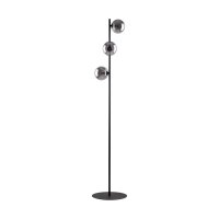 Lampadaire 151 cm verre fumé métal gris...
