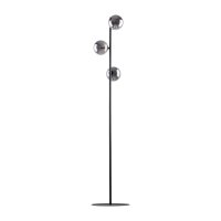 Lampadaire 151 cm verre fumé métal gris...