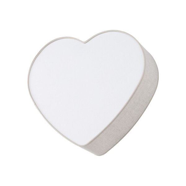 Lampe de chambre denfant Plafond Lin Cœur L : 42 cm Beige 2x E27