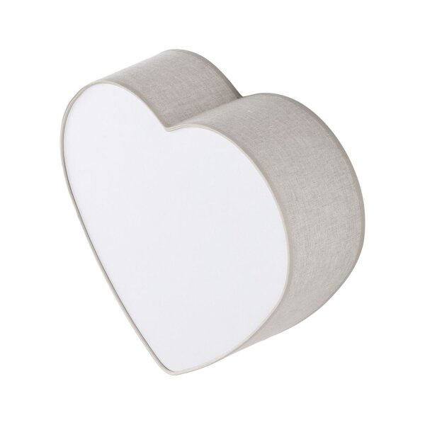Lampe de chambre denfant Plafond Lin Cœur L : 42 cm Beige 2x E27