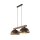 Suspension Marron Métal Bois L : 83 E27 2 flammes
