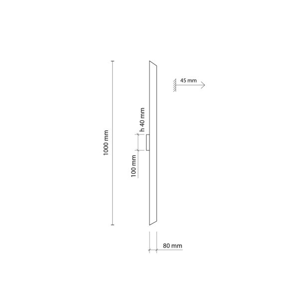 Applique murale LED Métal noir 100 cm de long 3000 K indirect