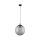 Lampe à suspendre verre fumé métal E27 Ø 35 cm rond Abat-jour sphérique