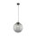 Lampe à suspendre verre fumé métal E27 Ø 35 cm rond Abat-jour sphérique