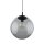Lampe à suspendre verre fumé métal E27 Ø 35 cm rond Abat-jour sphérique