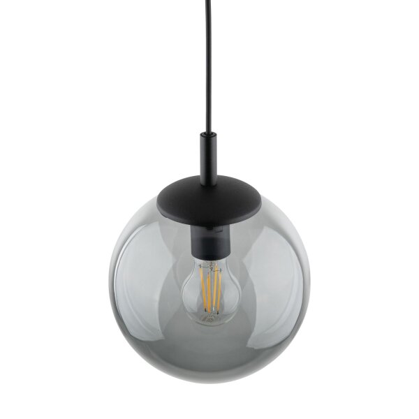 Suspension verre Boule Ø 30 cm Noir Gris E27 BRYCE