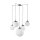 Suspension réglable L : max. 4 m verre métal 5x E27