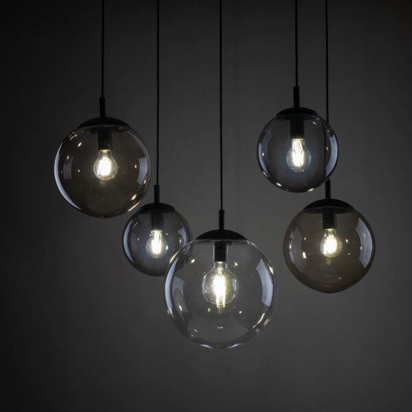 XXL Lampe à suspendre verre fumé H : 220 cm L : 400 cm réglable