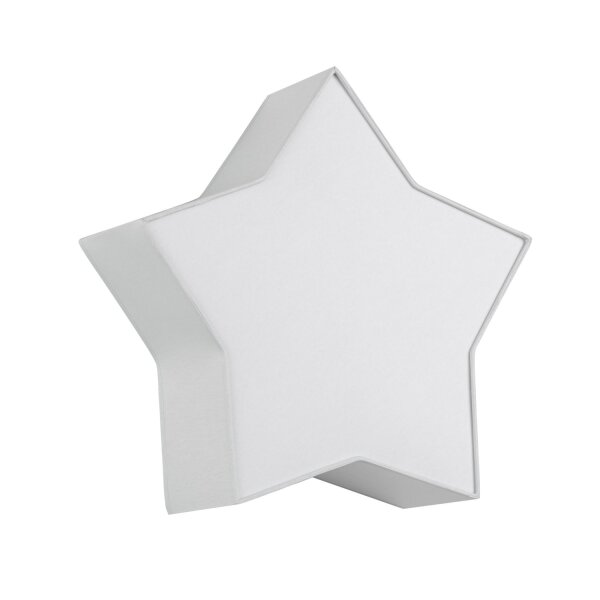 Lampe de plafond chambre denfant étoile L : 45 cm tissu blanc gris 2x E27