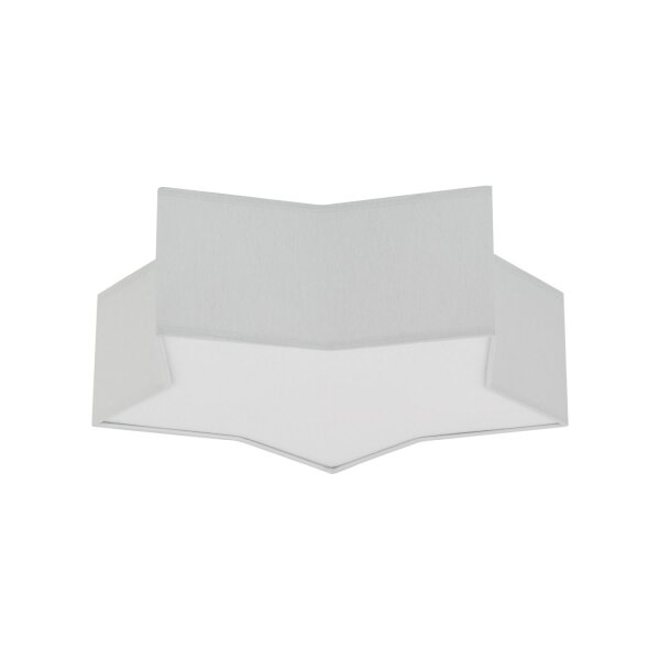 Lampe de plafond chambre denfant étoile L : 45 cm tissu blanc gris 2x E27